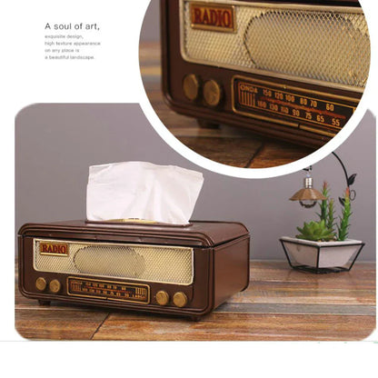 🎁Retro-Radio-Form Taschentuchbox – Papiertuch- & Serviettenhalter für Zuhause, Bar, Büro