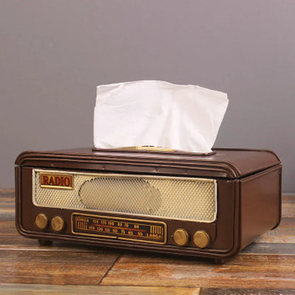 🎁Retro-Radio-Form Taschentuchbox – Papiertuch- & Serviettenhalter für Zuhause, Bar, Büro