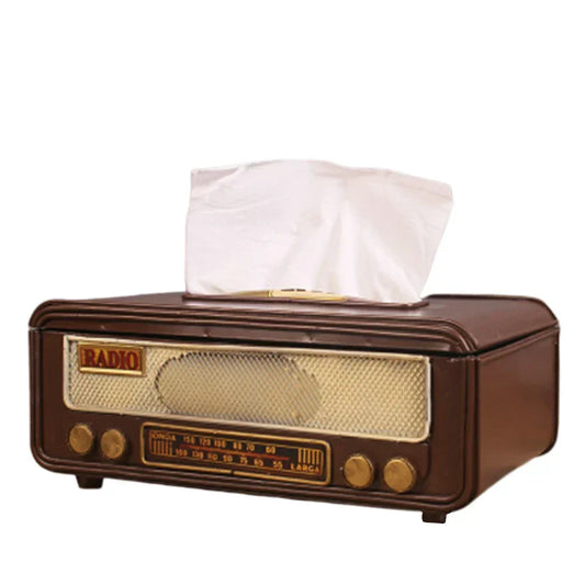 🎁Retro-Radio-Form Taschentuchbox – Papiertuch- & Serviettenhalter für Zuhause, Bar, Büro