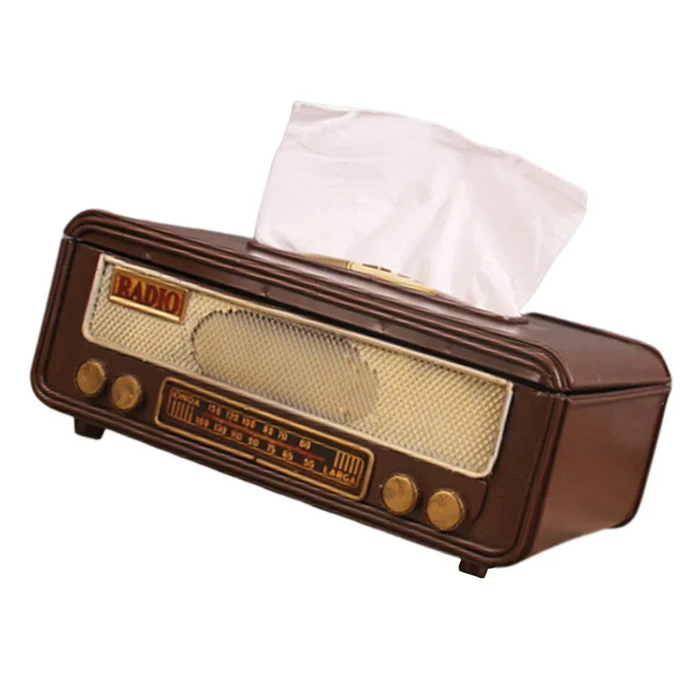🎁Retro-Radio-Form Taschentuchbox – Papiertuch- & Serviettenhalter für Zuhause, Bar, Büro