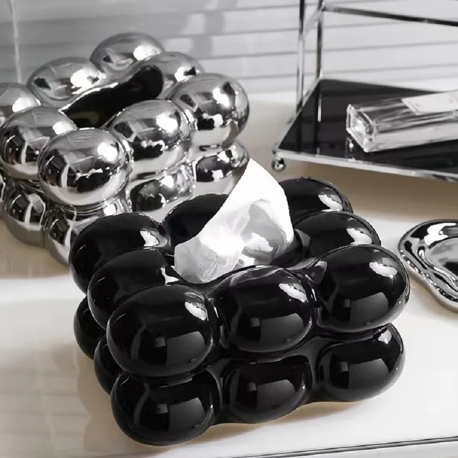 🌸 Keramik Taschentuchhalter mit Schublade – Servietten- & Papiertuchorganisator 🌸