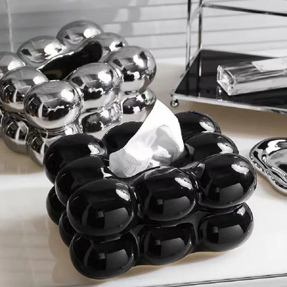 🌸 Keramik Taschentuchhalter mit Schublade – Servietten- & Papiertuchorganisator 🌸